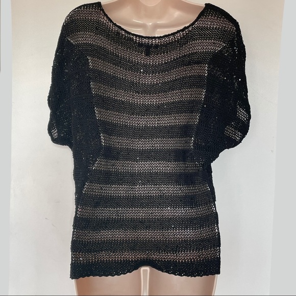 Eileen Fisher Chainmail Shadow Knit Sequins M - Picture 2 of 6